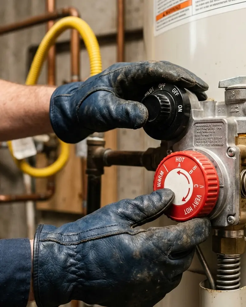 Close-up of Leak Detection & Repair work by Water Heater Jockey in Waterford